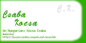 csaba kocsa business card